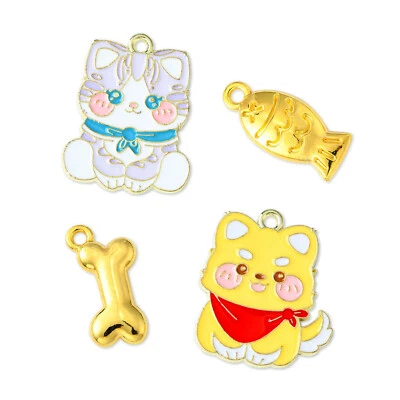 20x Colgantes de Dijes de Hueso de Perro Perro Esmalte para Hágalo Usted Mismo Llavero Fabricación de Joyas Foto 1 de 4