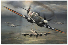 Allies in Arms - art print by John Shaw - B-17 / Spitfire (7 signatures)