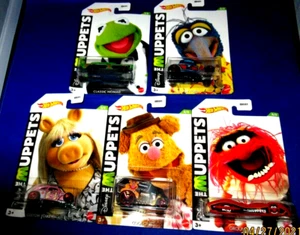 DISNEY THE MUPPETS COLLECTOR HOT WHEELS COMPLETE SET OF 5 KERMIT MISS PIGGY... - Picture 1 of 6