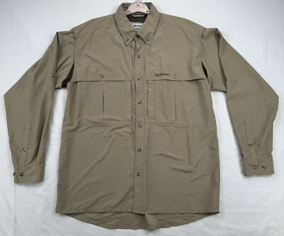 McAlister Mens Medium Tan Moleskin Hunting Pit Vents Mesh Lined Sporting Shirt - Image 1 of 4