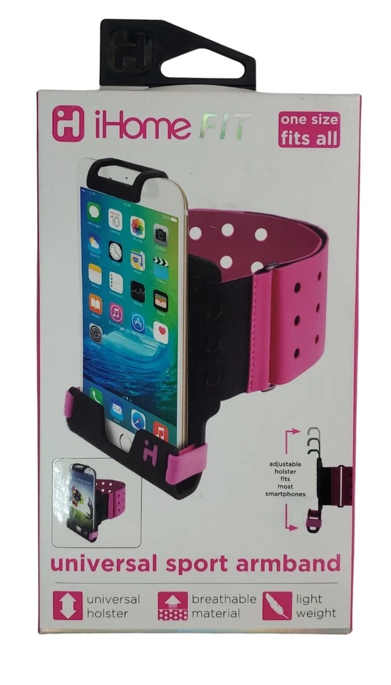 iHome Universal Adjustable Sport Armband - Pink - Image 1 of 4