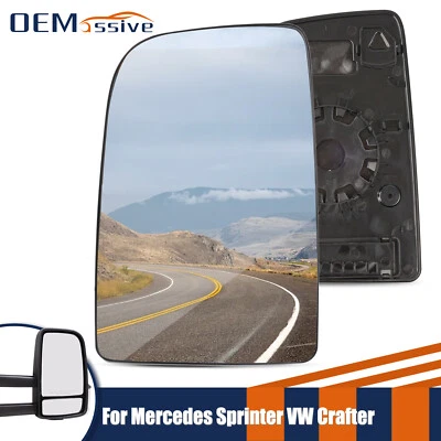 Left Wing Mirror Glass Upper Large Push On For Mercedes Benz Sprinter 2006-2018 - Image 1 of 4