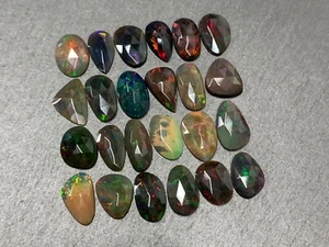 One Side Cut Lot AAA Grade 10 Piece Slice Size Ethiopian Welo Fire Opal For Ring - Picture 1 of 4