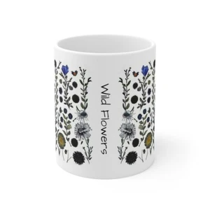 Wildblumen Clip Art Design Keramikbecher 11oz - Bild 1 von 13