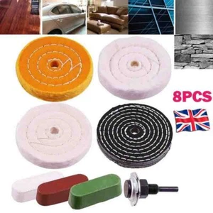 Kit aggiuntivo lucidatura lucidatura lucidatura ottone lega alluminio smerigliatrice banco 8 pz ruote 4'' - Foto 1 di 10