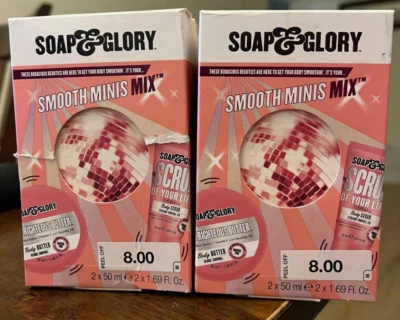 2 Soap & Glory Smooth Minis Mix Body Scrub and Body Butter Rose and Bergamot NP - Image 1 of 3