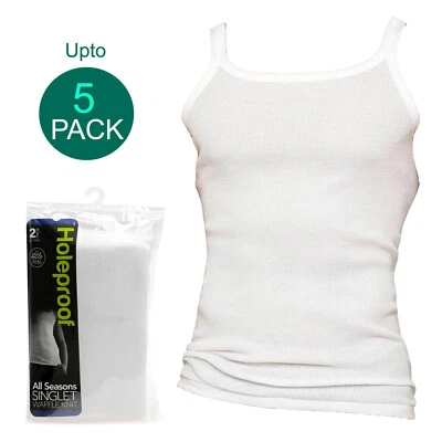 Holeproof All Seasons Waffle Knit Men White Singlet Tank Top Undergarment M19642 - image 1 of 4