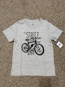 Polo Ralph Lauren Boys Cotton Jersey Graphic Tee Bicycle Gray Size 6 NWT - Picture 1 of 4