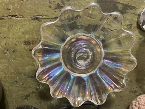 Vintage Bundesglas schillernd himmlische Kerzenhalter opaleszent - Bild 1 von 5