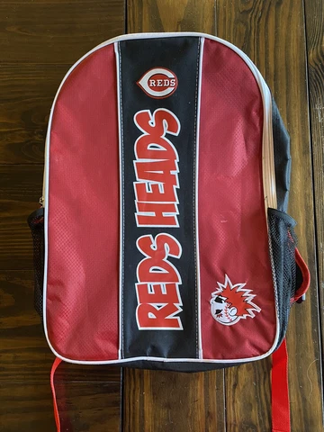 Cincinnati Reds Heads Adjustable Strap Backpack Red Black 17x12 Cover