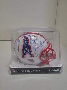 Mini casco firmado múltiple 5 Houston Oilers Moon, White, Givens, Jeffries, Duncan - Imagen 1 de 7