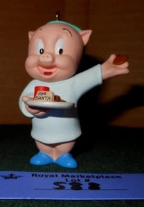 VTG Hallmark Looney Tunes PORKY PIG Holiday KEESPAKE Ornament - Picture 1 of 4