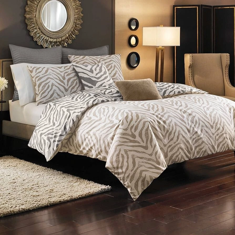 New Style Domain Kenyon Twin Duvet Cover Set 2 Piece Zebra Brown Beige - Image 1 of 1