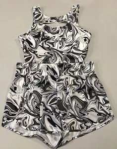 SO Women's (Size XL) Athletic Duo Bra & Shorts Swirl Pattern Yoga Cardio - Picture 1 of 9