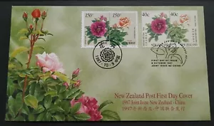1997 New Zealand Joint Issue China - Flowers Roses 4v Stamps on FDC - Picture 1 of 3