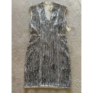 DNWT Haute Hippie Women's Large Sequin Dress Sleeveless V-Neck Cocktail Dress - Picture 1 of 7