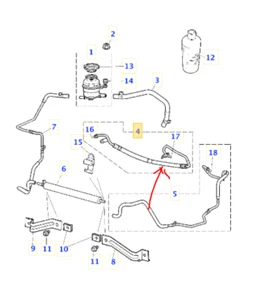 New Genuine Jaguar X-Type RHD Diesel ONLY PAS Power Steering Pipe Pump To Rack - Picture 1 of 5