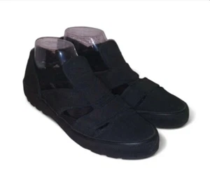 Vtg 90s Aerosoles Twist And Shout Black Canvas Chunky Sole Sandals Womens Size 9 - Picture 1 of 10