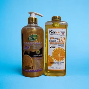 Veet Gold Kojic Vitamin C Shower Bath With Vitamin C Face Body Oil 1000ml - Picture 1 of 3