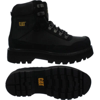 Caterpillar Conquer 2.0 Schwarz Leder Herren Stiefel Boots Booties Casual NEU