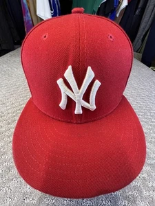 Gorra ajustada New York Yankees para hombre 7 1/4 roja MLB béisbol 59FIFTY New Era - Imagen 1 de 14