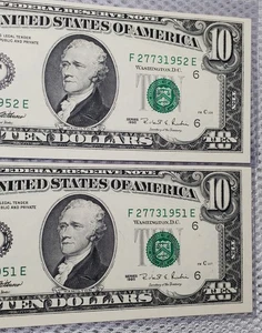 1995 $10 Federal Reserve Note Consecutive Set Atlanta, GA Gem UNC Nice Notes - Picture 1 of 7