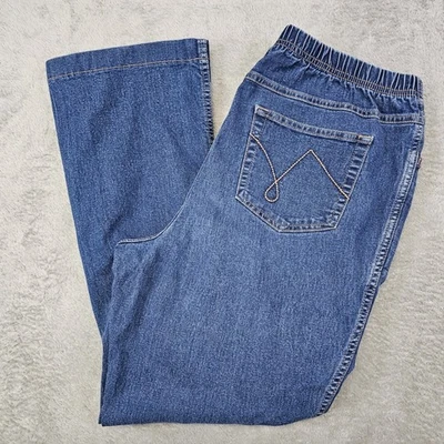 JMS Just My Size Boot Leg Stretch Denim Jeans Blue Pull On Elastic Waist 1X 16W - Image 1 of 4