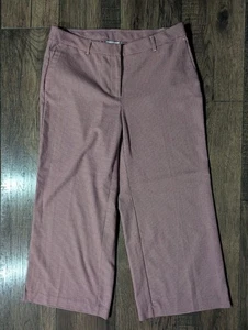 Pantalones capri Jill rojos y crema espiga pierna ancha para mujer talla 12 clásicos lindos - Imagen 1 de 11