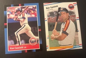 (2) Ken Caminiti Rookies 1988 Donruss #308 and Fleer #441 NMMT +/- - Picture 1 of 2