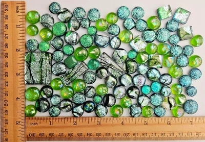 Más de 100 cabujones/lote/fabricación de joyas/COE 90 de vidrio dicroico artesanales surtidos Foto 1 de 3