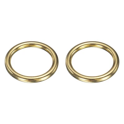 Anel O de metal, 2 peças 1,6 polegadas OD 1,2 polegadas ID 5mm de espessura ouro sem costura - Imagem 1 de 4