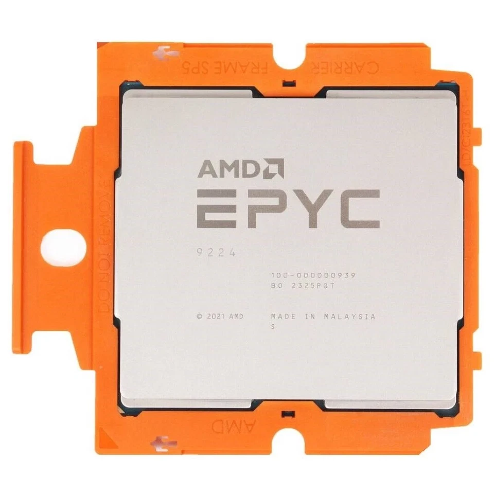 AMD EPYC 9224 24-Core TDP-200W SP5 DDR5-4800MHz 2.5GHz~3.65GHz Processor CPU - Image 1 of 1