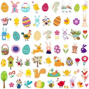 300 Pcs Easter Stickers for Kids, Egg Bunny Stickers, Colorful - Picture 1 of 7