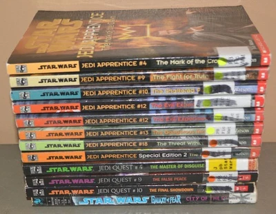 12 paperback books - Star Wars - Jedi Apprentice, Jedi Quest, Galaxy of Fear - Image 1 of 3