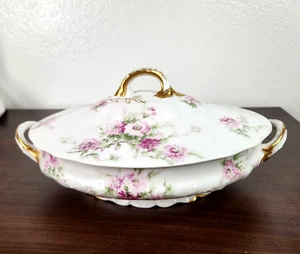 Theodore Haviland Limoges France Schleiger Flower Gold Soup Tureen w/Lid - Picture 1 of 20