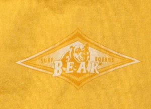 Bear Surf Shirt Men Size Medium Made In USA Yellow  Old Logo Cotton Vintage - Picture 1 of 6