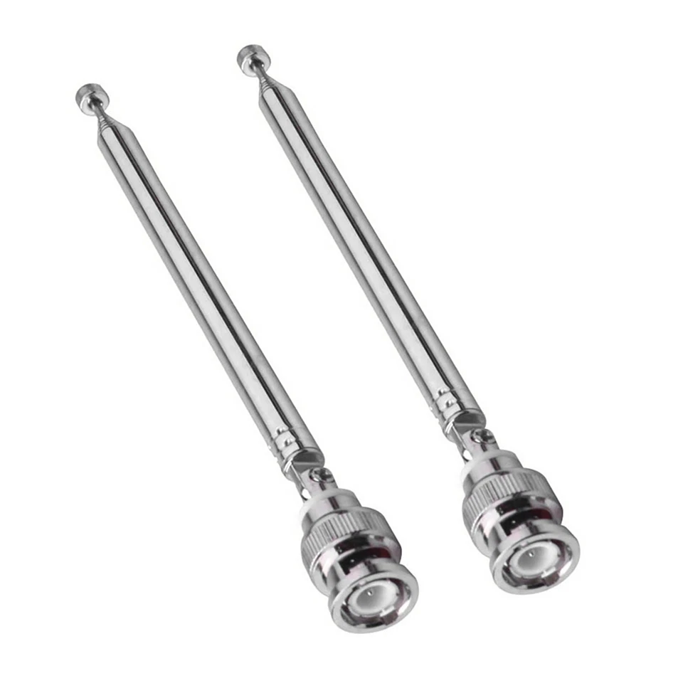2Pcs/Set 7 Sections VHF/UHF/AM/FM BNC Connector Telescopic Antenna Accessories - image 1 of 4