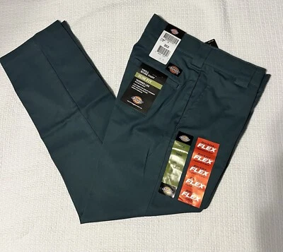 Pantalón de Trabajo Dickies Flex Sarga Calce Ajustado Pierna Cónica 28x 30 L Verde WP150LN NUEVO CON ETIQUETAS Foto 1 de 3
