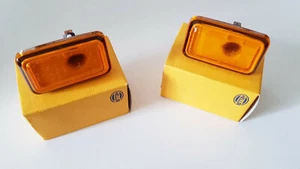 TWO PORSCHE 911 930 964 993 944 928 VW ORIGINAL HELLA SIDE MARKER LIGHTS NEW - Picture 1 of 1