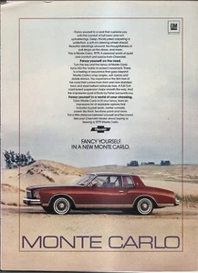 CHEVROLET MONTE CARLO GM 1979 Automobile Magazine Print Advertisement - Picture 1 of 1