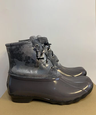 Nuevo - Botas de pato Sperry de agua salada metálicas camufladas/plateadas para mujer talla 10 Foto 1 de 4