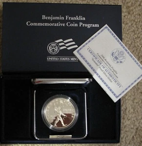 2006 BENJAMIN FRANKLIN WISSENSCHAFTLER GEDENKMÜNZE SILBER DOLLAR PP - Bild 1 von 1