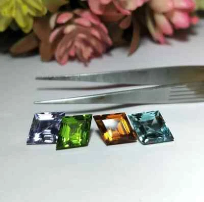 Amethyst, Green Topaz, Citrine, Aquamarine Fancy 16x12x7.50MM Step Cut Gem Beaut - Image 1 of 4