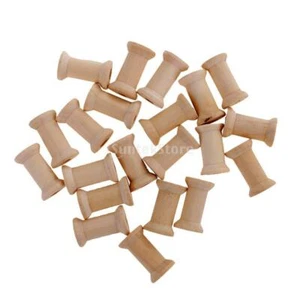 100 Pieces Wholesale Wooden Empty Thread Spools Reels Bobbins for Sewing Ribbons - Picture 1 of 12
