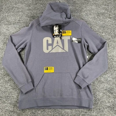 CAT Caterpillar Sudadera con Capucha Mujer Gris Medio Manga Larga Ligera Nueva Foto 1 de 4