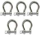 5 PC 3/16" Screw Pin Bow Shackle Stainless Steel Marine Rigging