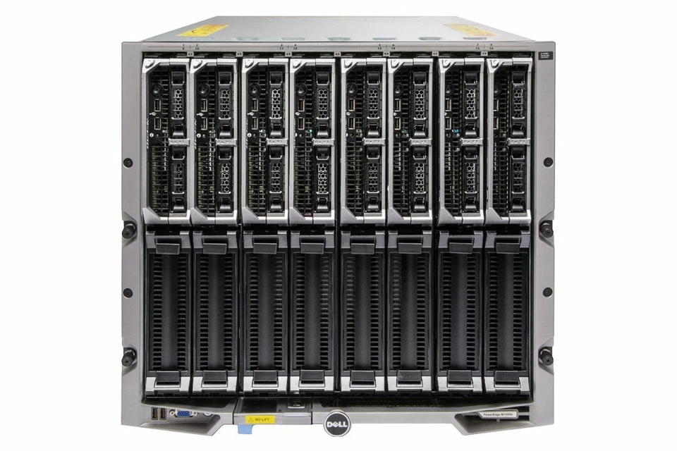 Dell PowerEdge M1000E Chassis W/ 8x M630 Server 2x E5-2603v3 16GB Ram 2x 300GB - Image 1 of 1