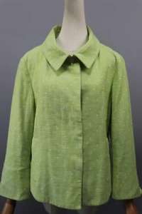 AKRIS Punto Light green 49%Linen/Cotton 51% Jacket Womens Size S /US 10 - Picture 1 of 19