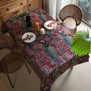 Bohemia Ethnic Print Rectangle Tablecloth Home Dinner Party Decor Dining Kitchen - Picture 1 of 13