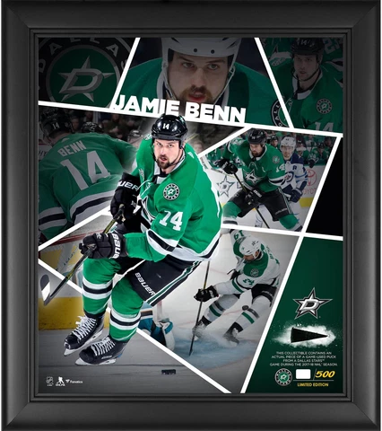 Jamie Benn Dallas Stars FRMD 15x17 Impact Collage with a Piece of GU Puck-LE/500 Cover